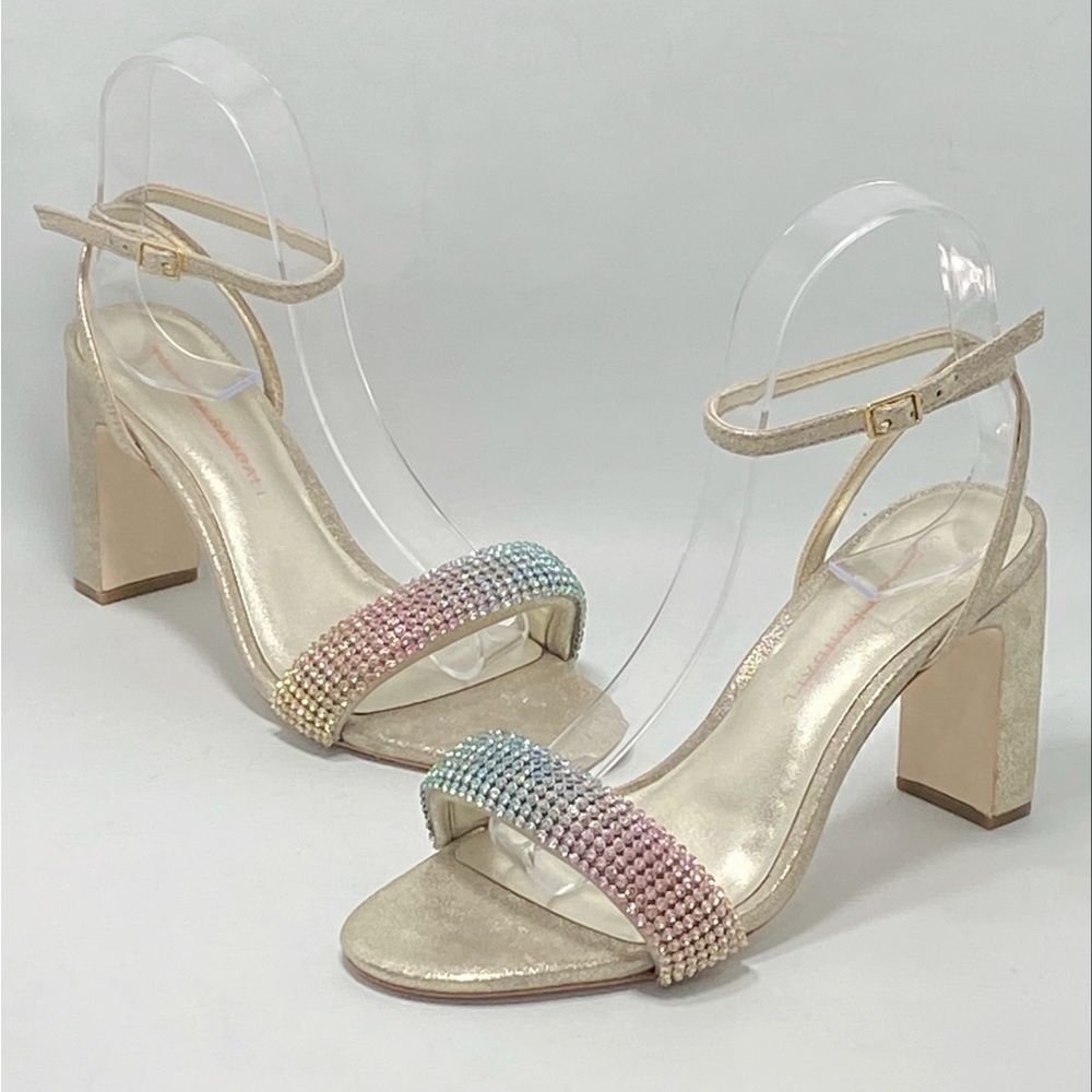 Loeffler Randall Crystal Embellished Ankle Strap Sandal size 6